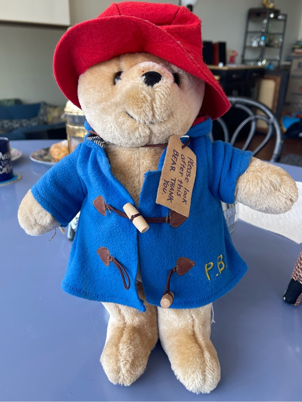 Plush Toy in Blue Coat and Red Hat